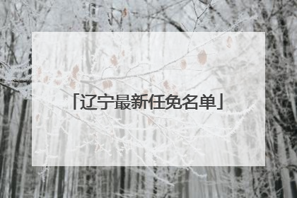 辽宁最新任免名单